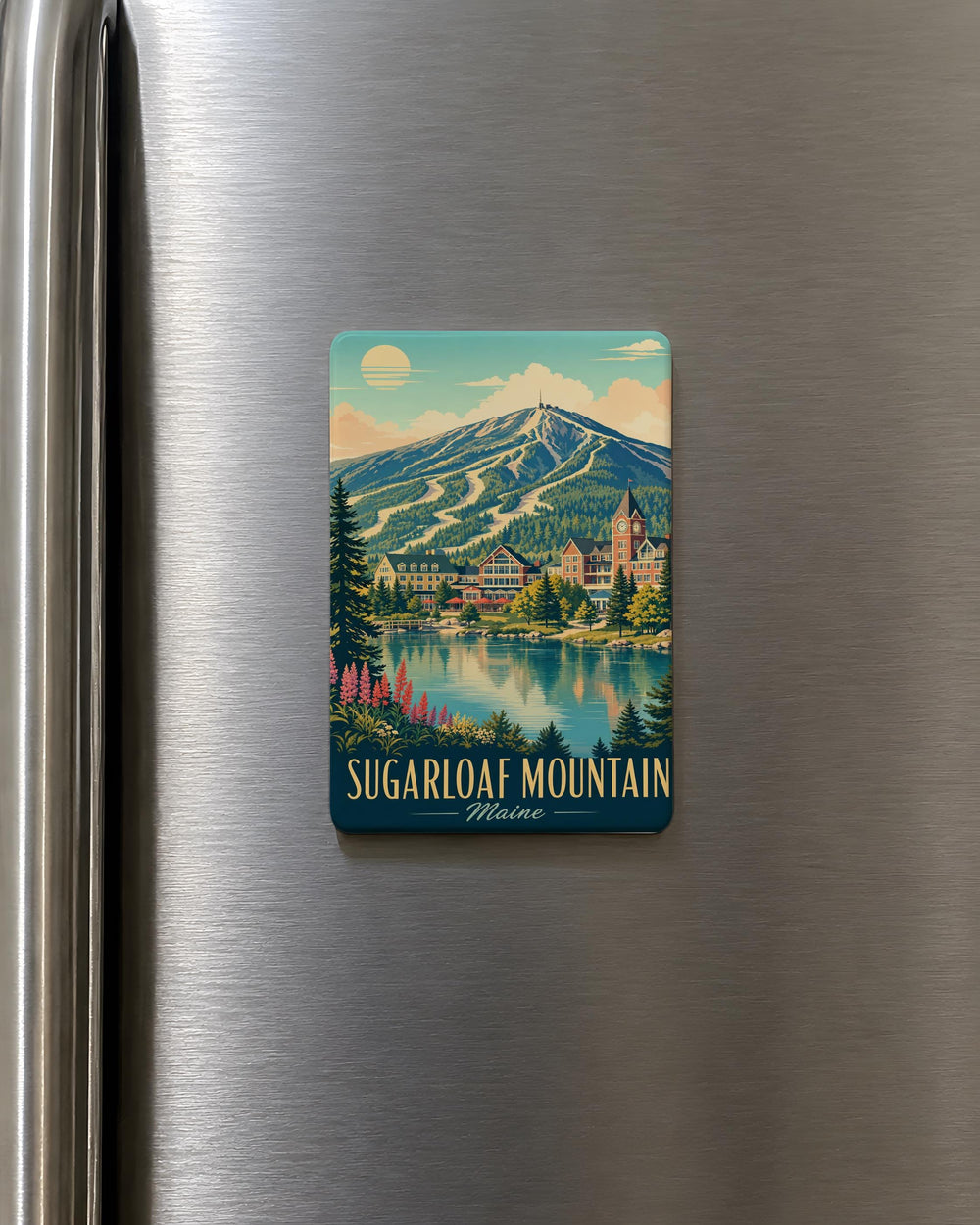 Sugarloaf Mountain Maine Fridge Magnet, Carrabassett Valley Souvenir, Maine Mountain Travel Keepsake Magnet