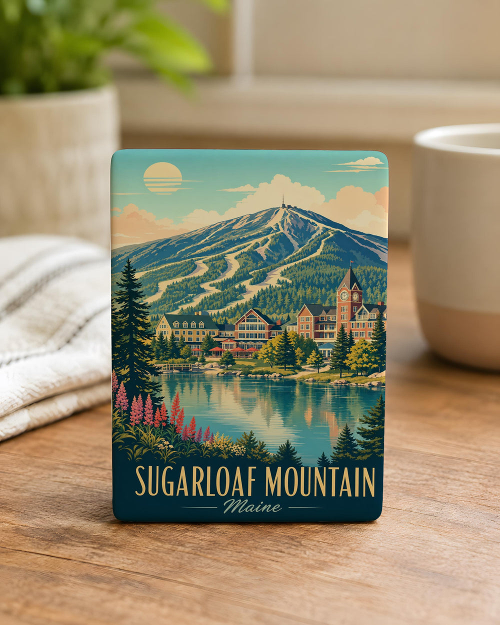 Sugarloaf Mountain Maine Fridge Magnet, Carrabassett Valley Souvenir, Maine Mountain Travel Keepsake Magnet