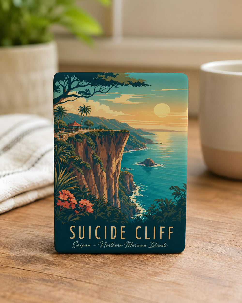 Suicide Cliff Fridge Magnet, Scenic Cliffside Landmark Souvenir Magnet, Coastal Cliff View Refrigerator Magnet