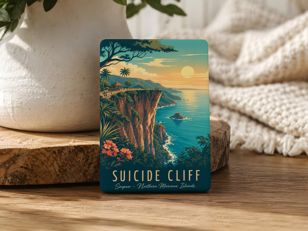 Suicide Cliff Fridge Magnet, Scenic Cliffside Landmark Souvenir Magnet, Coastal Cliff View Refrigerator Magnet