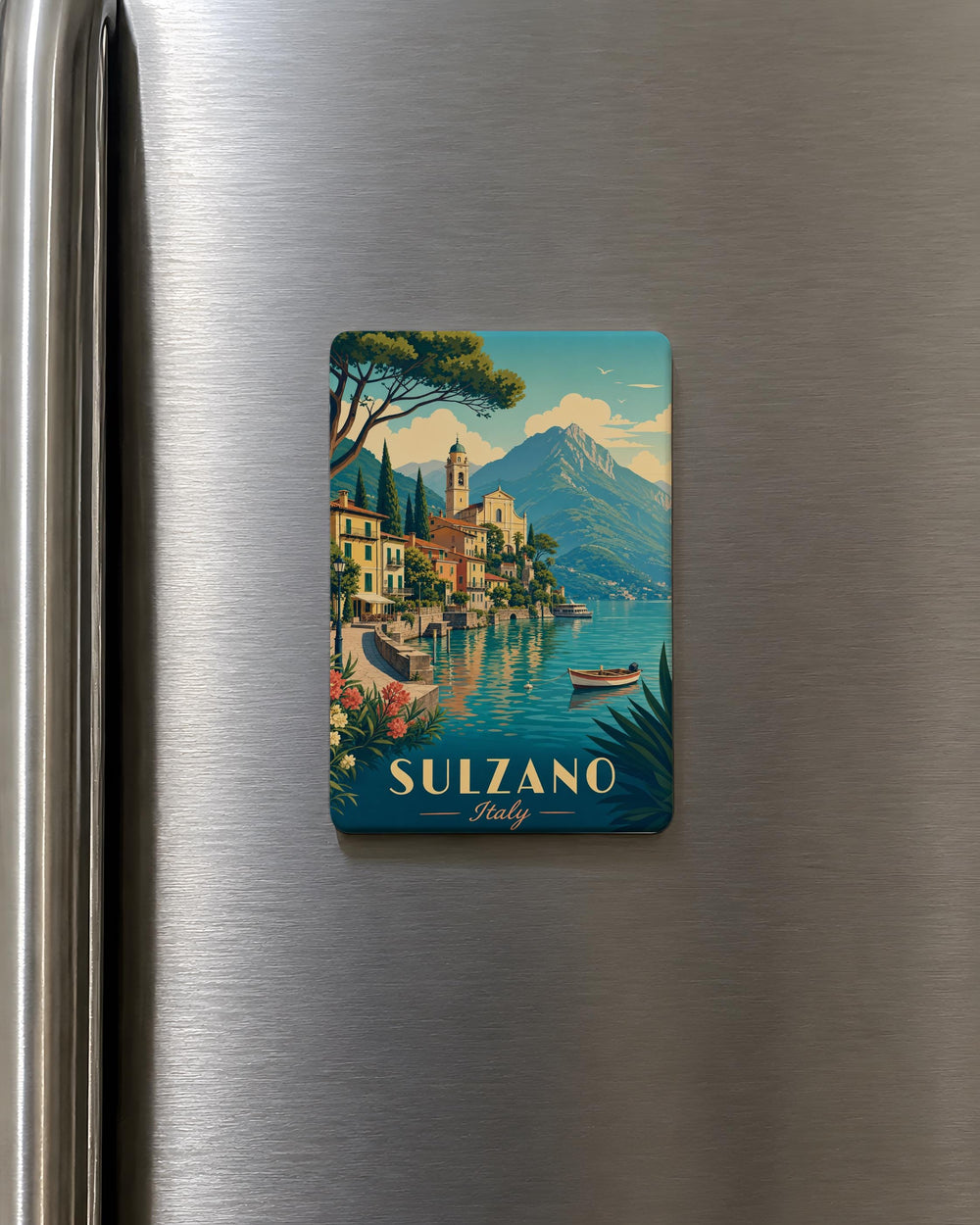 Sulzano Italy Fridge Magnet, Lake Iseo Travel Souvenir, Italian Lakeside Town Keepsake, Italy Vacation Gift