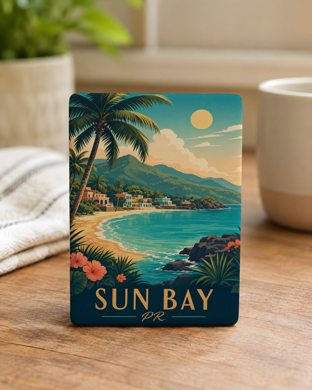 Sun Bay Puerto Rico Fridge Magnet, Sun Bay Beach Souvenir, PR Travel Keepsake, Island Vacation Gift