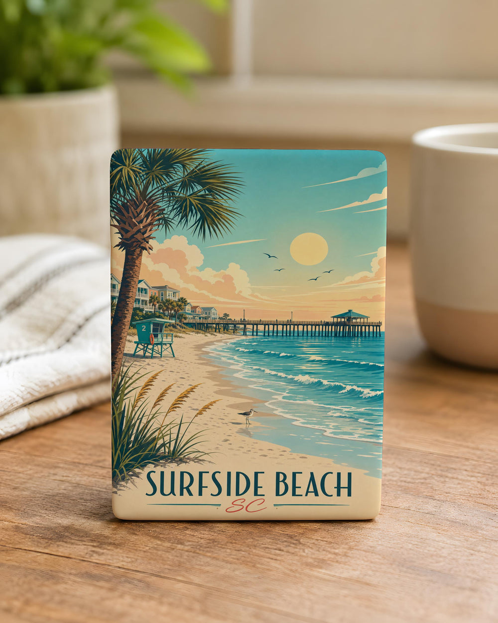 Surfside Beach SC Fridge Magnet, South Carolina Coastal Souvenir, Beach Town Travel Keepsake, Oceanfront Vacation Gift