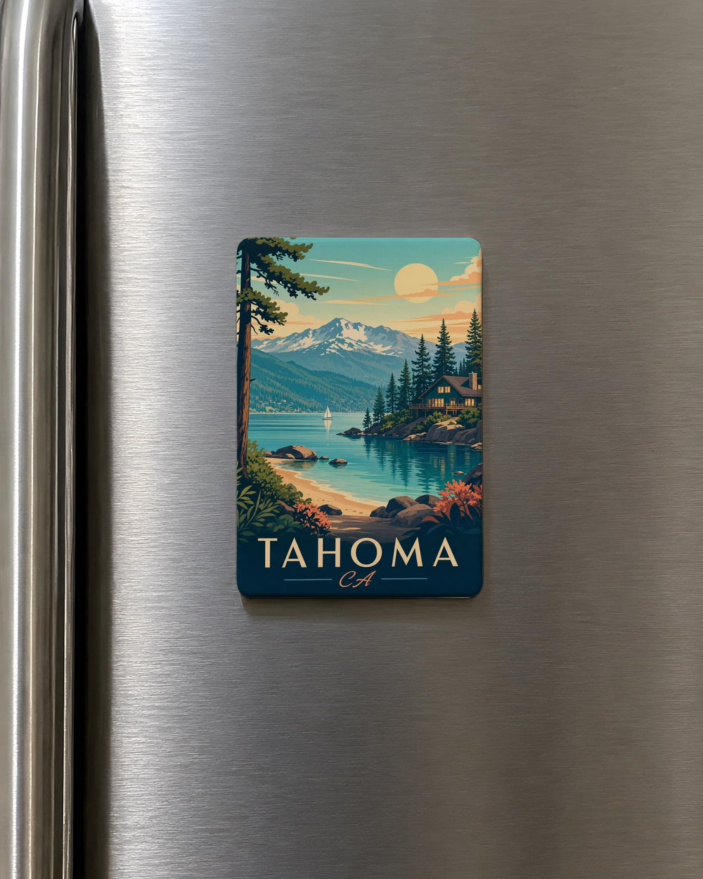 Tahoma California Fridge Magnet, Lake Tahoe Souvenir Magnet, Sierra Nevada Travel Keepsake, Tahoma CA Gift