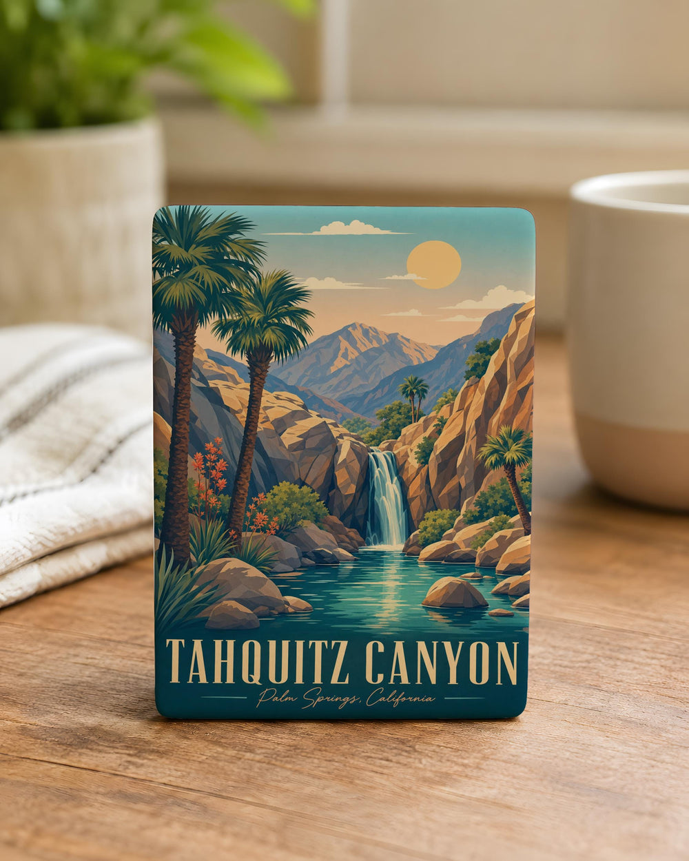 Tahquitz Canyon Fridge Magnet, Palm Springs California Souvenir, Desert Canyon Landscape Gift, Hiking Trail Travel Keepsake