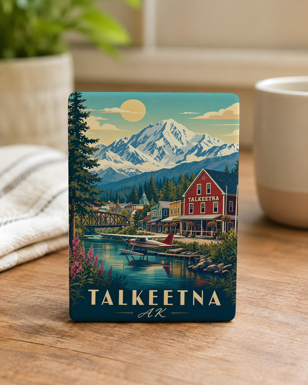Talkeetna Alaska Fridge Magnet, Talkeetna AK Souvenir Magnet, Alaska Travel Gift, Denali Area Keepsake Magnet
