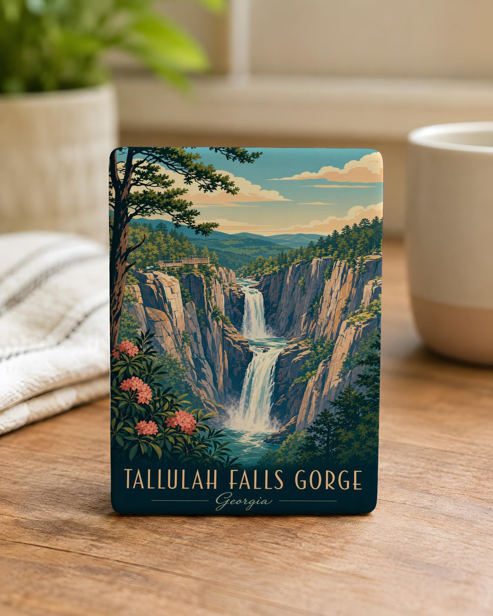 Tallulah Falls Gorge Fridge Magnet, Tallulah Gorge State Park Georgia Souvenir Magnet, Waterfall Canyon Travel Keepsake