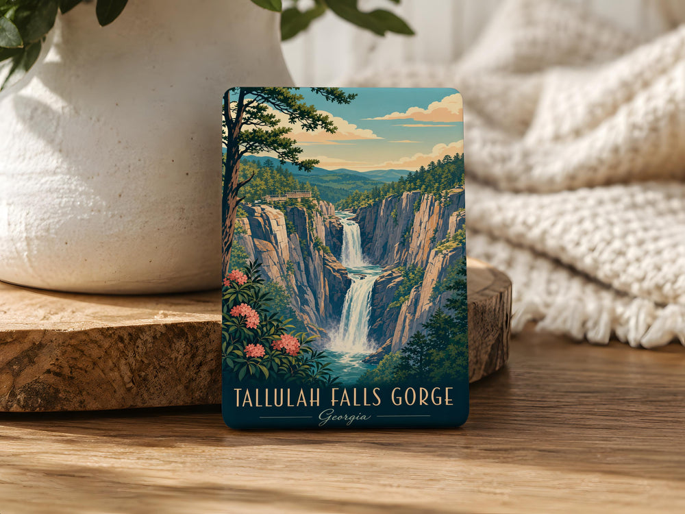 Tallulah Falls Gorge Fridge Magnet, Tallulah Gorge State Park Georgia Souvenir Magnet, Waterfall Canyon Travel Keepsake