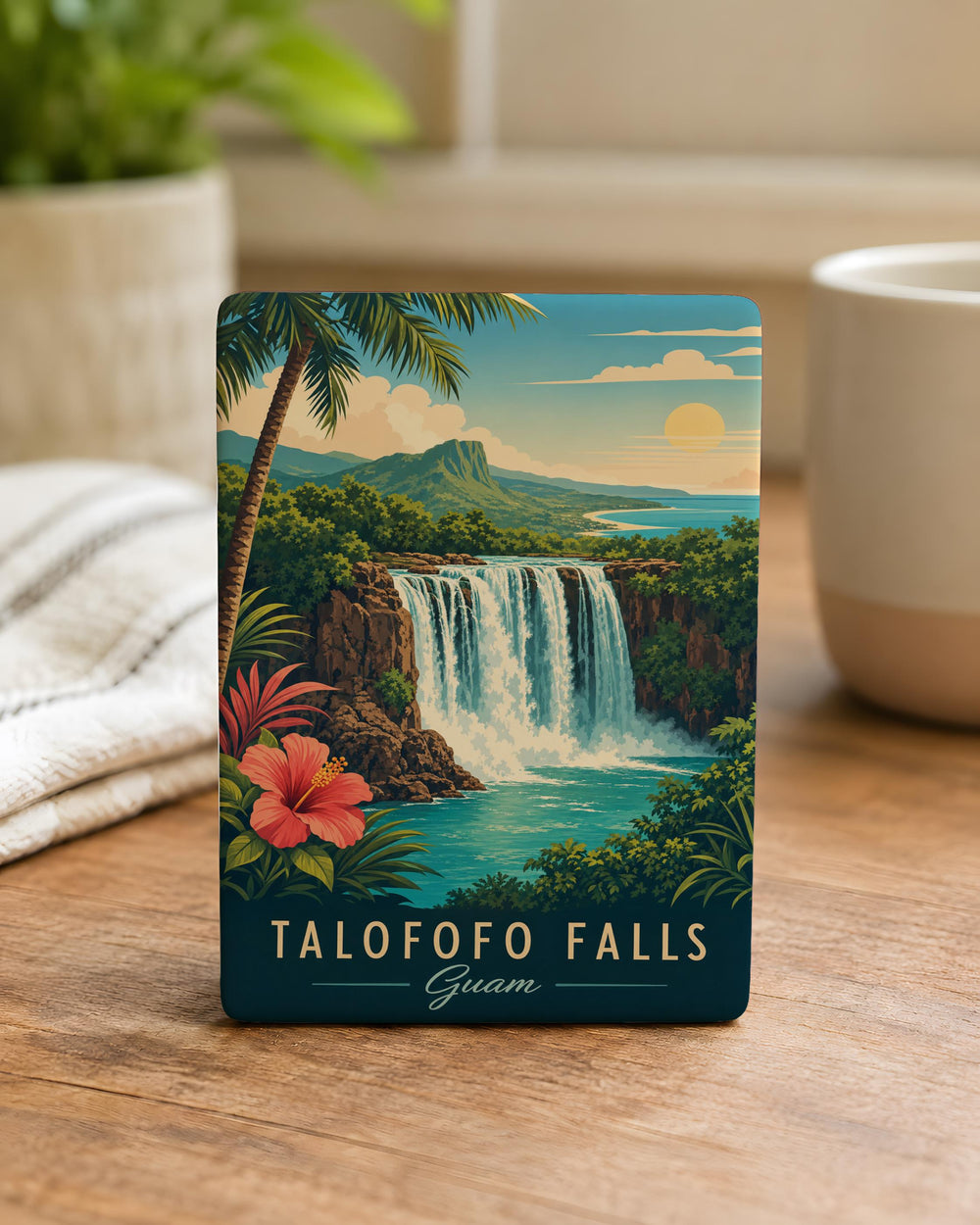 Talofofo Falls Guam Fridge Magnet, Talofofo Waterfall Souvenir Magnet, Guam Travel Keepsake Magnet