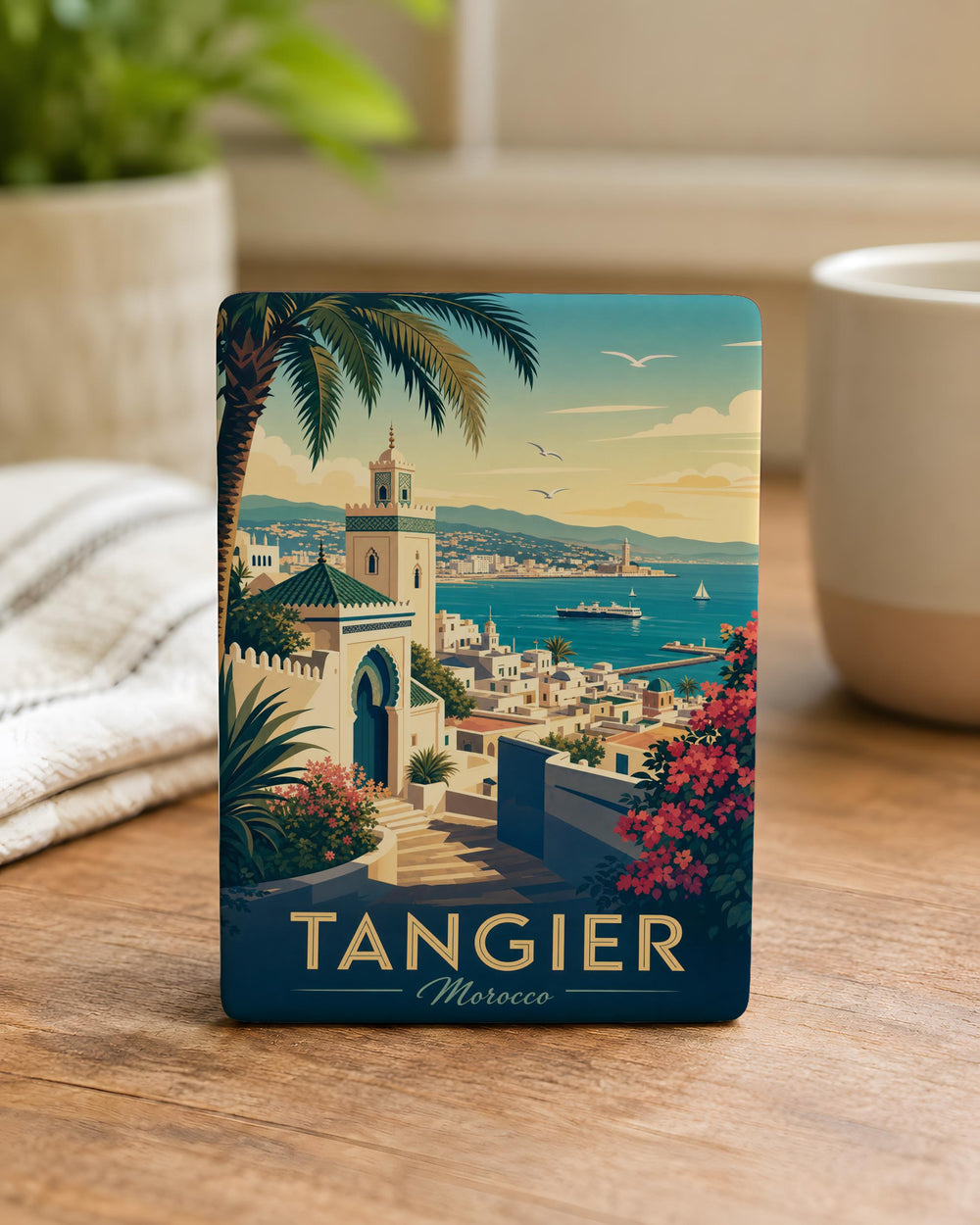 Tangier Morocco Fridge Magnet, Tangier City Souvenir Magnet, Morocco Travel Keepsake, Tangier Landmark Refrigerator Magnet