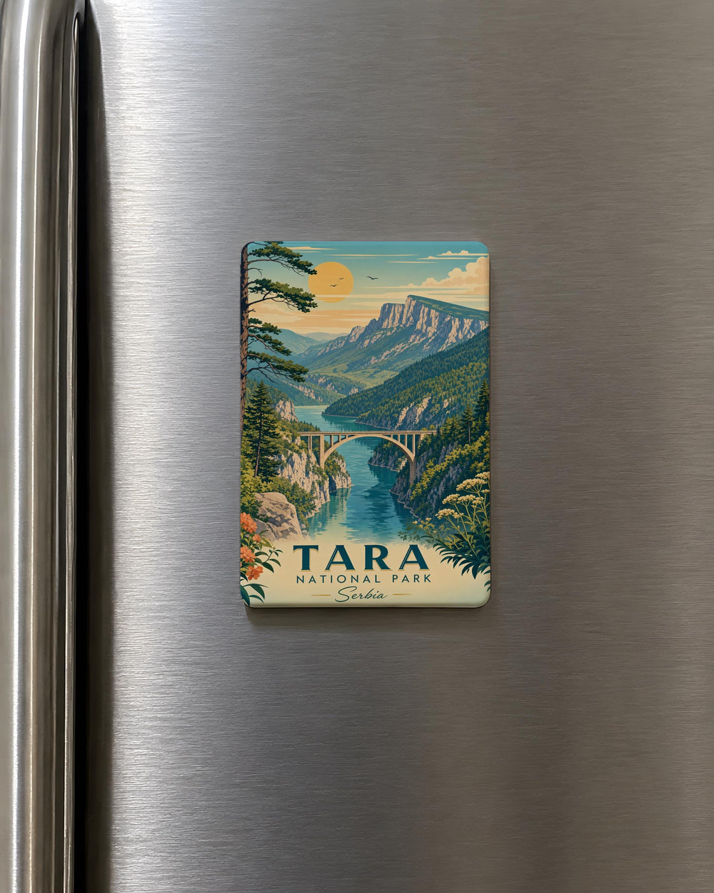 Tara National Park Fridge Magnet, Serbia Nature Souvenir, Mountain Forest Landscape Travel Keepsake Gift
