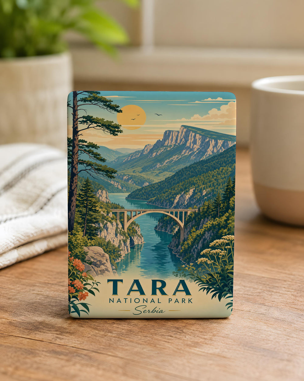 Tara National Park Fridge Magnet, Serbia Nature Souvenir, Mountain Forest Landscape Travel Keepsake Gift
