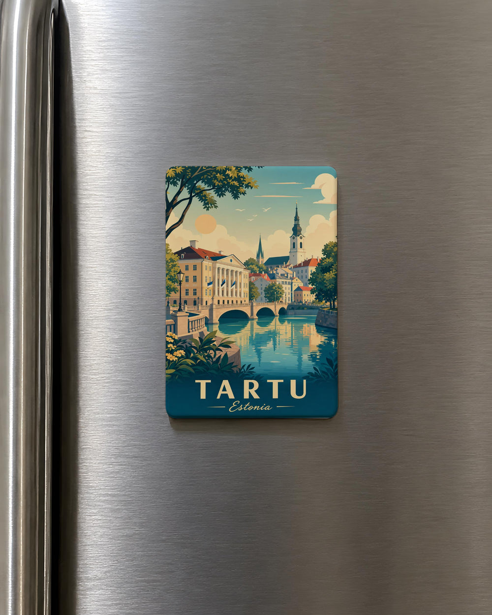 Tartu Estonia Fridge Magnet, Tartu City Souvenir Magnet, Estonia Travel Gift, Tartu Landmark Keepsake Magnet