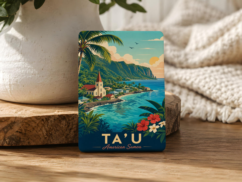 Tau American Samoa Fridge Magnet, Tau Island Souvenir Magnet, American Samoa Travel Gift, Island Vacation Keepsake Magnet