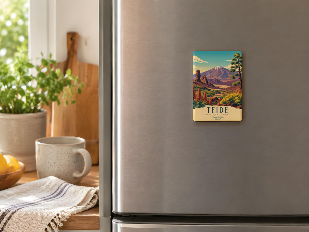 Teide National Park Fridge Magnet, Tenerife Spain Souvenir, Mount Teide Volcano Landmark Magnet, Canary Islands Travel Gift
