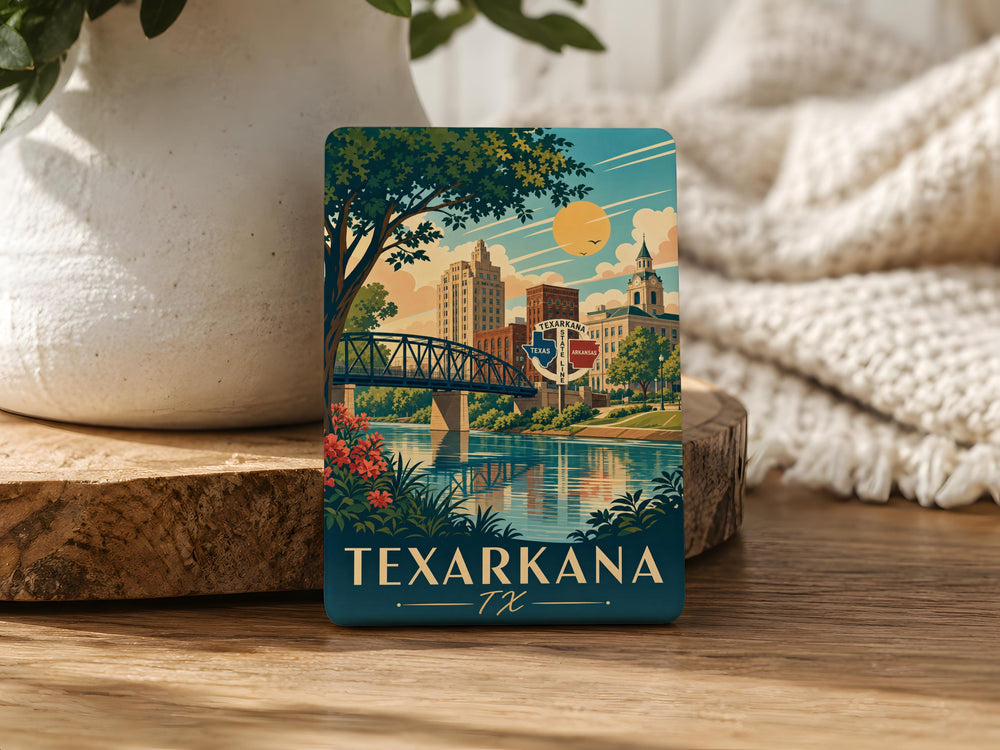 Texarkana TX Fridge Magnet, Texas Souvenir Magnet, Texarkana Travel Gift, Lone Star State Keepsake Magnet