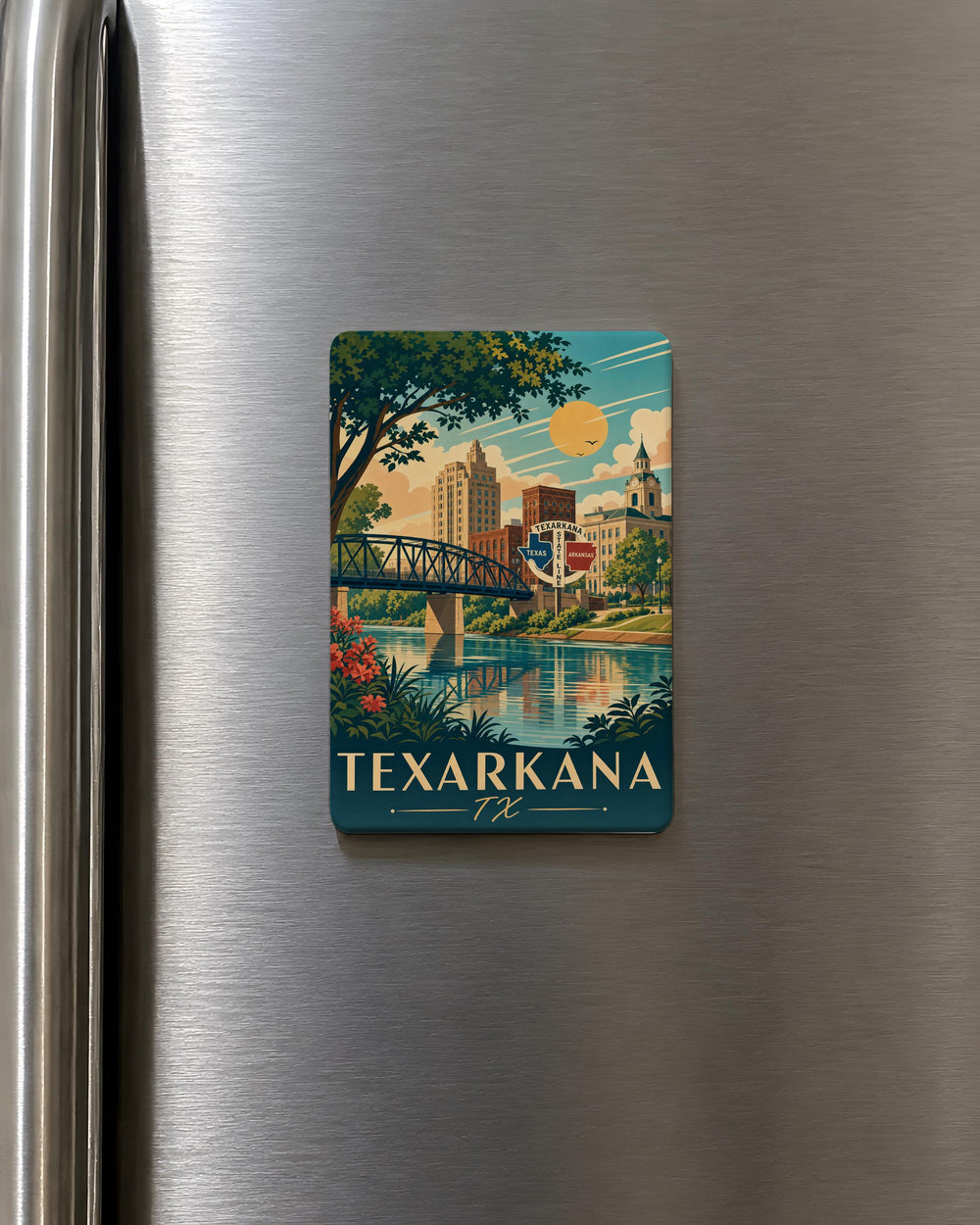 Texarkana TX Fridge Magnet, Texas Souvenir Magnet, Texarkana Travel Gift, Lone Star State Keepsake Magnet
