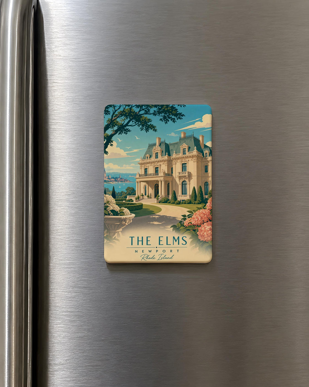 The Elms Fridge Magnet, Historic Elm Tree Estate House Landmark Souvenir Magnet, Gothic Manor Home Decor Magnet
