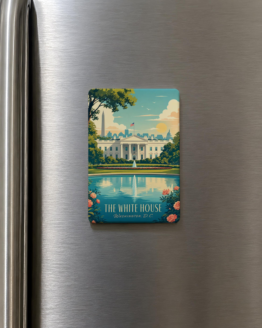 The White House Fridge Magnet, Washington DC Landmark Souvenir Magnet, Presidential Residence Magnet, USA Travel Gift Magnet