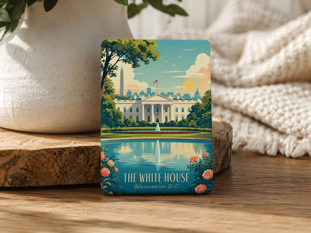 The White House Fridge Magnet, Washington DC Landmark Souvenir Magnet, Presidential Residence Magnet, USA Travel Gift Magnet
