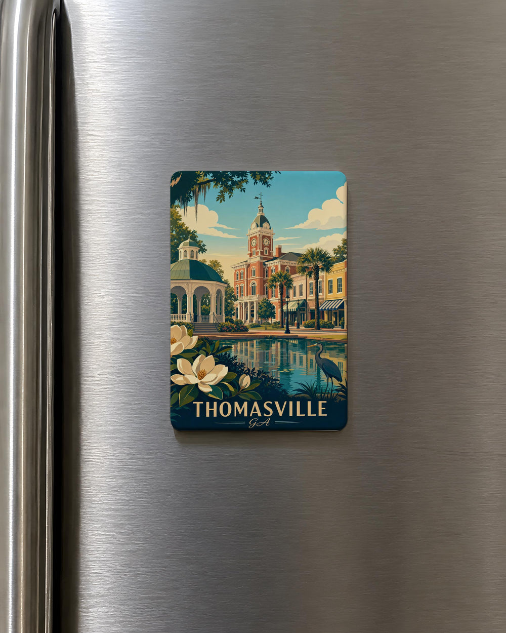 Thomasville GA Fridge Magnet, Thomasville Georgia Souvenir Magnet, Downtown Thomasville Landmark Travel Gift