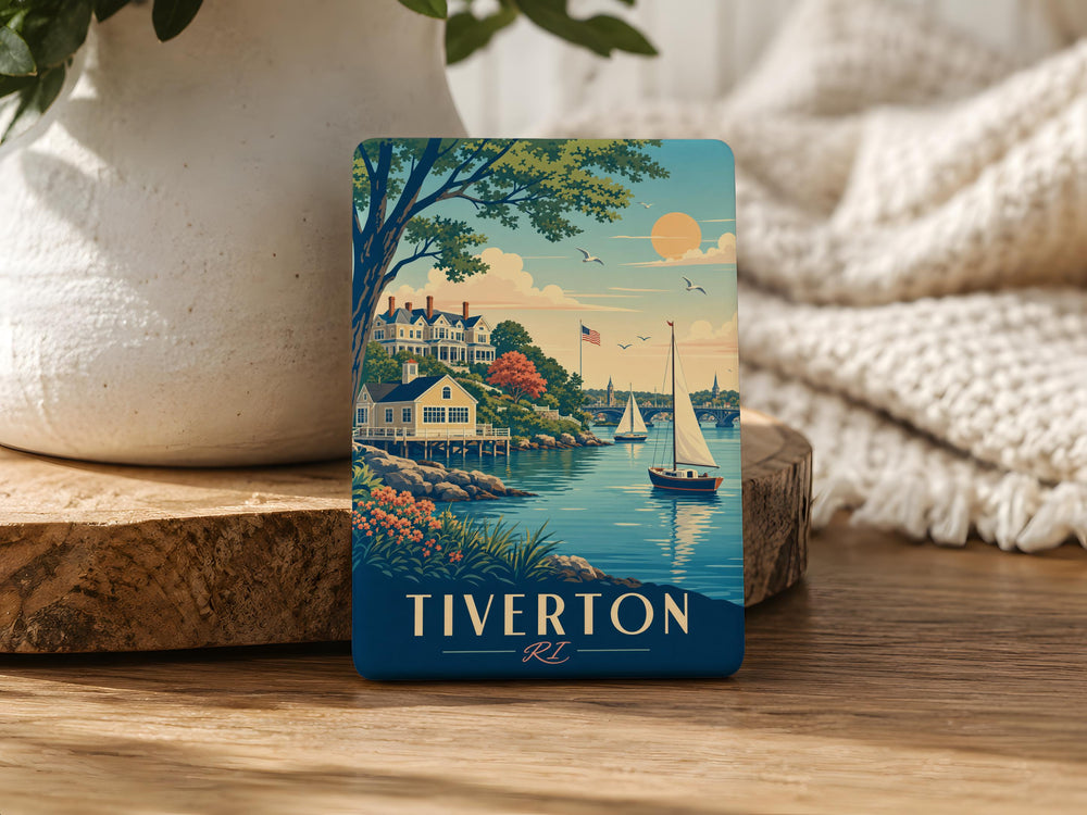 Tiverton RI Fridge Magnet, Tiverton Rhode Island Souvenir Magnet, Coastal New England Travel Keepsake Gift
