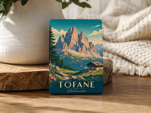 Tofane Dolomites Fridge Magnet, Italian Alps Mountain Peak Souvenir, Cortina d'Ampezzo Travel Gift, Italy Landmark Magnet