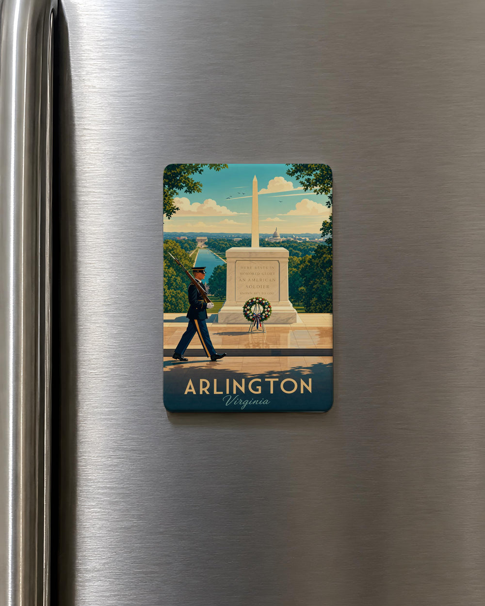 Tomb of the Unknown Soldier Fridge Magnet, Military Memorial Monument Souvenir, Honor Guard Tribute Keepsake Gift