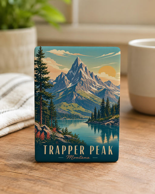 Trapper Peak Fridge Magnet, Montana Mountain Summit Souvenir Magnet, Glacier National Park Hiking Trail Keepsake Gift