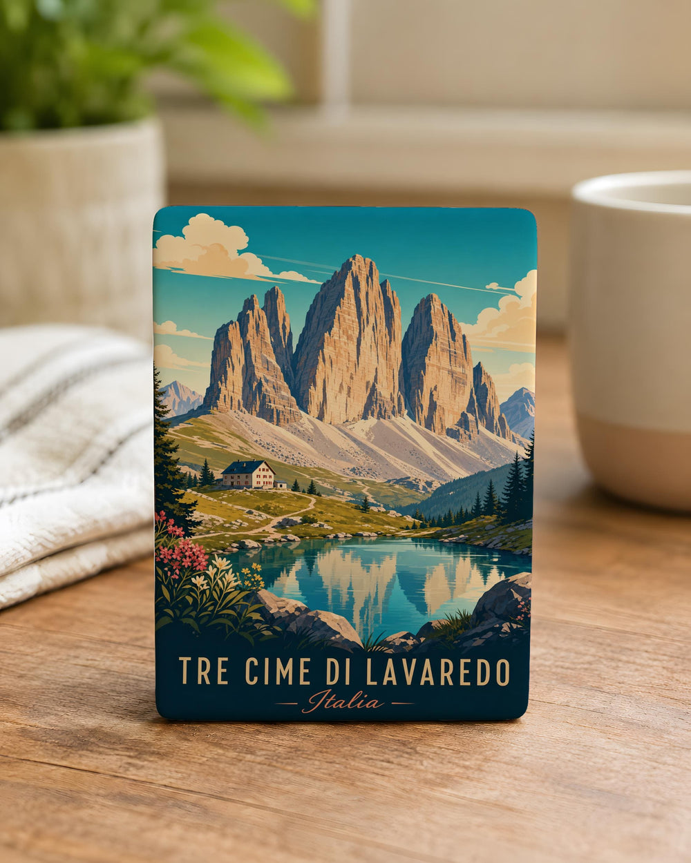 Tre Cime di Lavaredo Fridge Magnet, Dolomites Italy Mountain Peaks Souvenir Magnet, Alpine Hiking Travel Gift