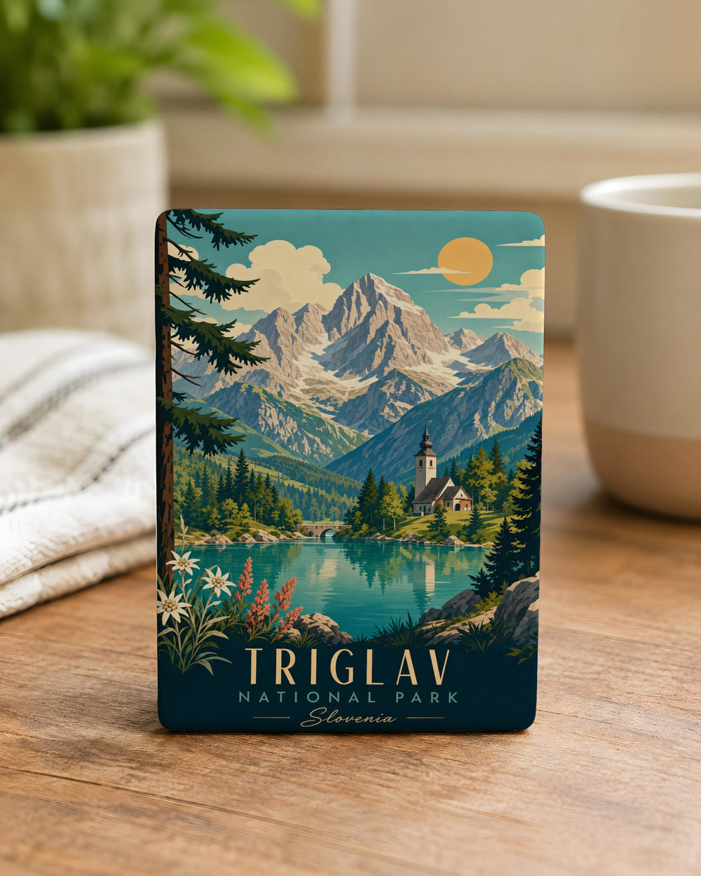 Triglav National Park Fridge Magnet, Slovenia Mountain Landscape Souvenir Magnet, Julian Alps Travel Keepsake Magnet