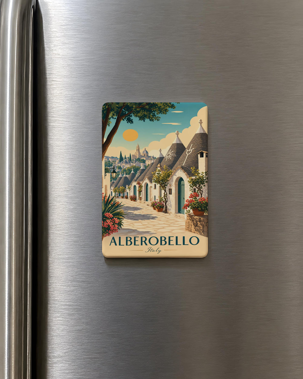 Trulli of Alberobello Italy Fridge Magnet, Puglia Landmark Souvenir Magnet, Apulia Trulli Houses Travel Gift Magnet