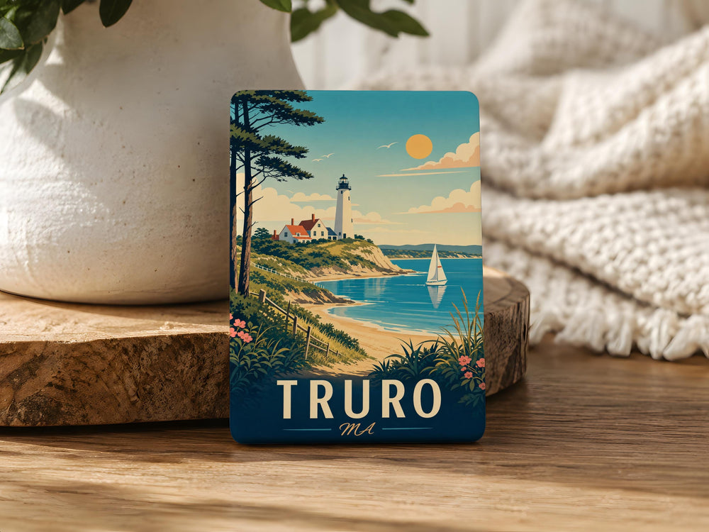 Truro MA Fridge Magnet, Truro Massachusetts Souvenir Magnet, Cape Cod Travel Keepsake, Beach Town Gift, New England Decor Magnet
