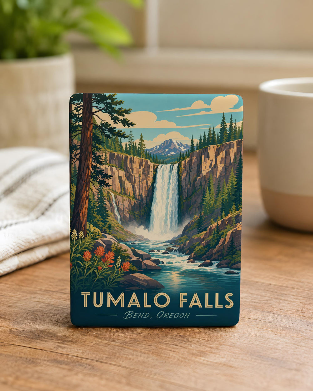 Tumalo Falls Fridge Magnet, Oregon Waterfall Souvenir, Bend Oregon Travel Keepsake, Cascades Nature Magnet