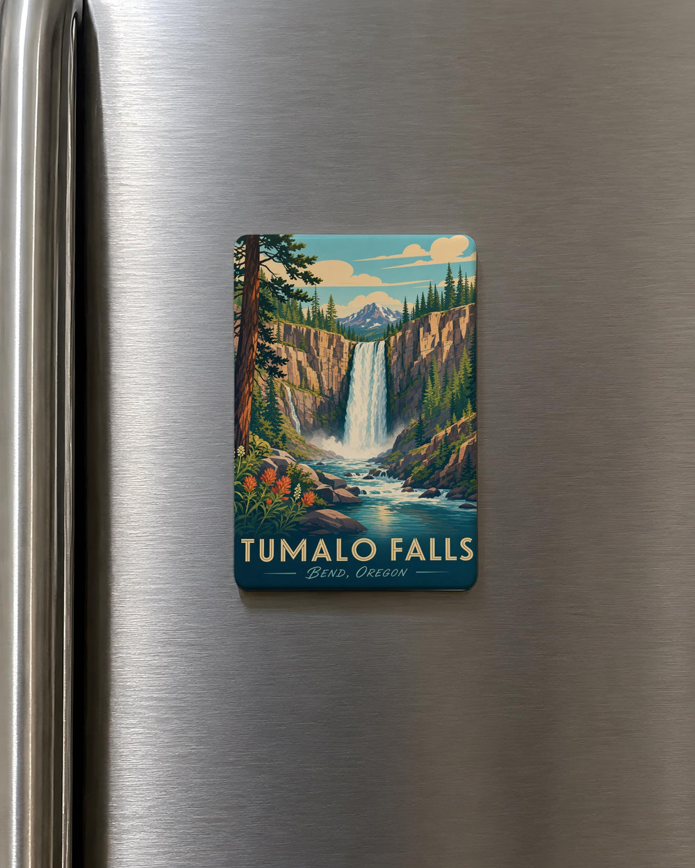 Tumalo Falls Fridge Magnet, Oregon Waterfall Souvenir, Bend Oregon Travel Keepsake, Cascades Nature Magnet