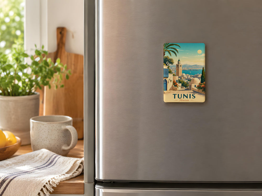 Tunis Tunisia Fridge Magnet, Tunis City Souvenir Magnet, Tunisia Travel Gift, North Africa Destination Magnet