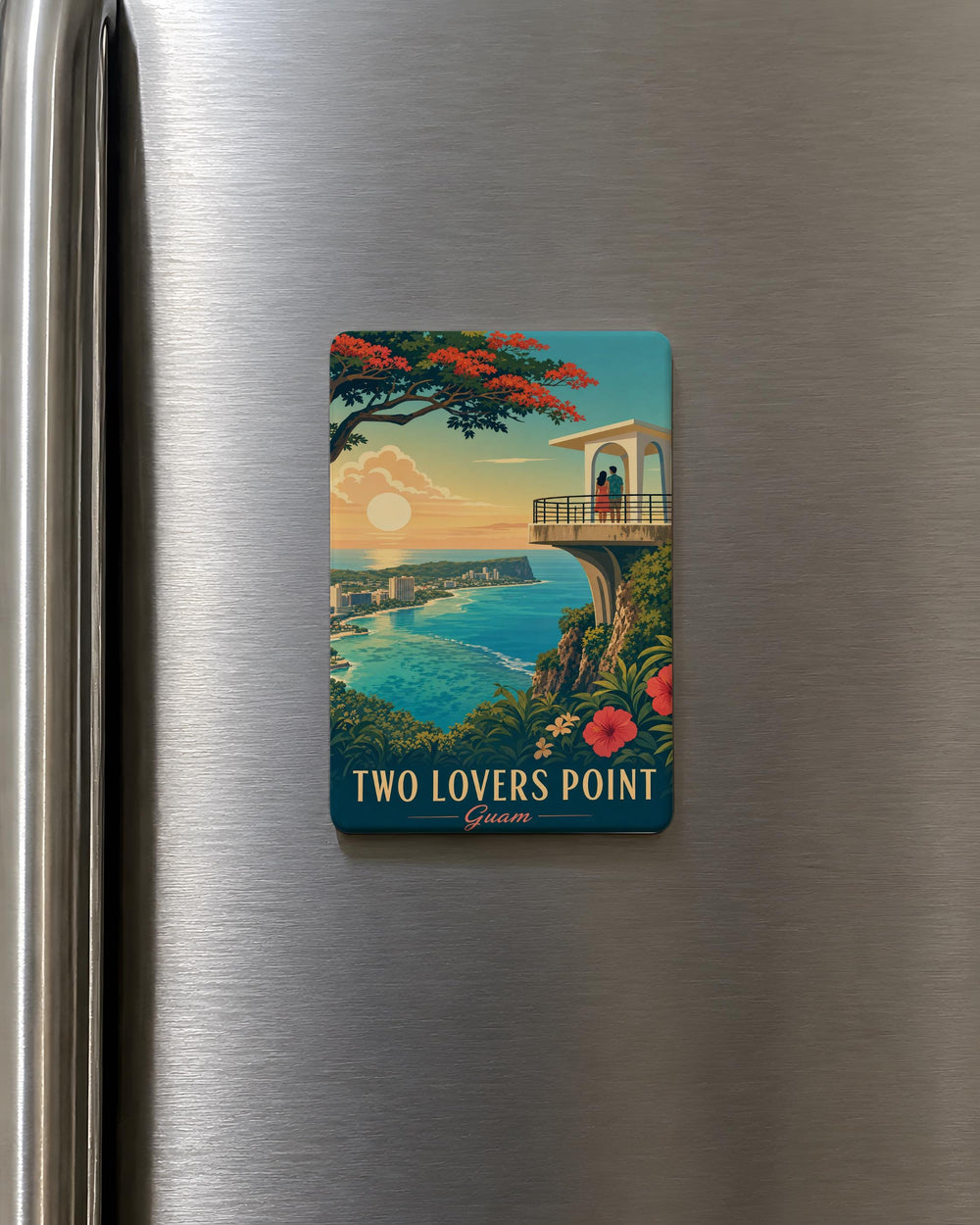 Two Lovers Point Guam Fridge Magnet, Guam Souvenir Magnet, Two Lovers Point Landmark Gift, Tumon Bay Travel Keepsake