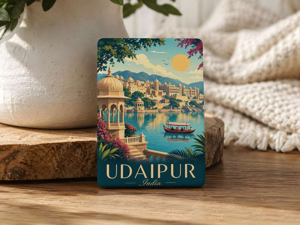 Udaipur India Fridge Magnet, City Landmark Souvenir Magnet, Udaipur Travel Gift, Rajasthan India Keepsake, Lake City Magnet