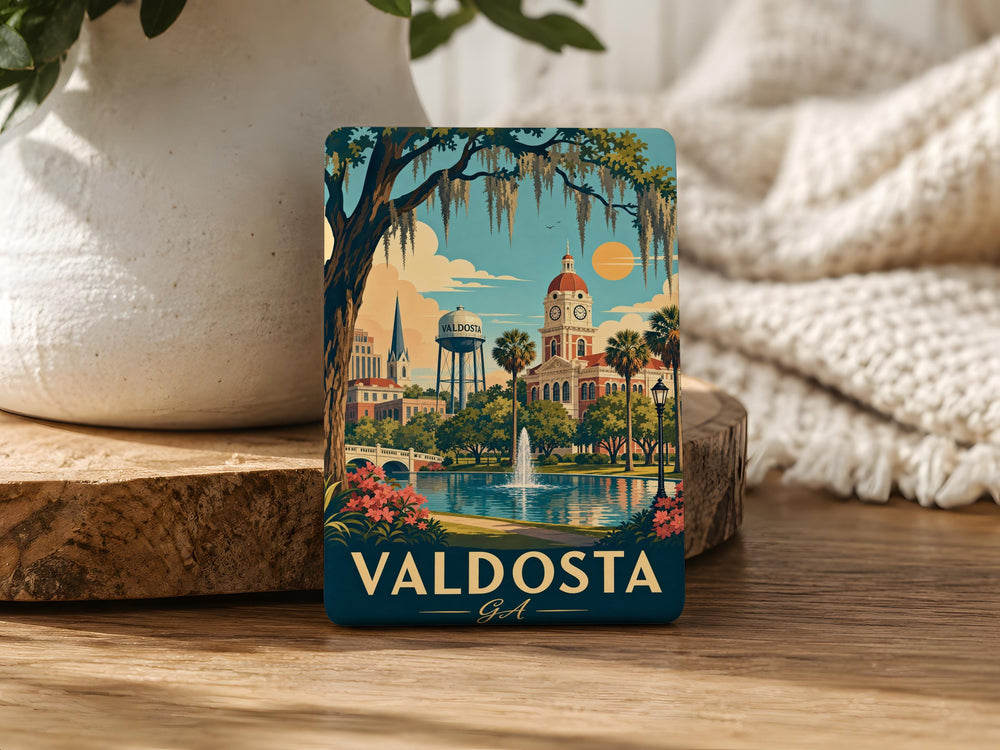 Valdosta GA Fridge Magnet, Valdosta Georgia Souvenir Magnet, City Name Travel Keepsake Refrigerator Magnet