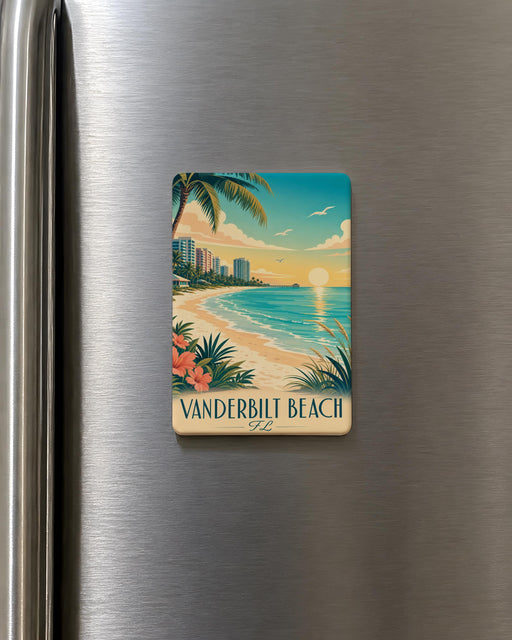 Vanderbilt Beach Florida Fridge Magnet, Naples FL Coastal Souvenir Magnet, Beach Vacation Travel Keepsake Gift