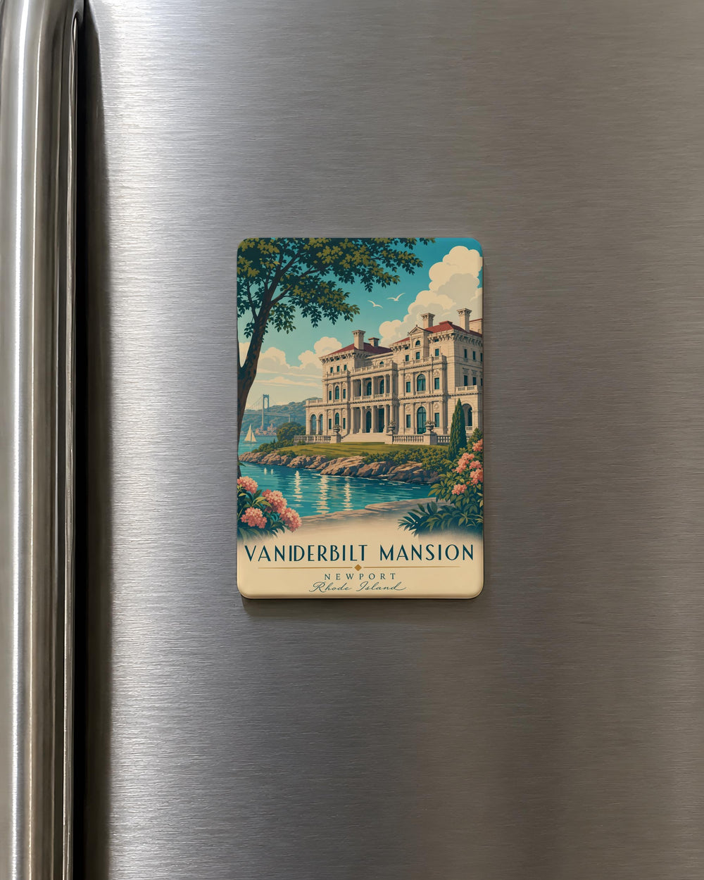 Vanderbilt Mansion Fridge Magnet, Historic Hudson Valley Estate Souvenir, Gilded Age Mansion Landmark Magnet