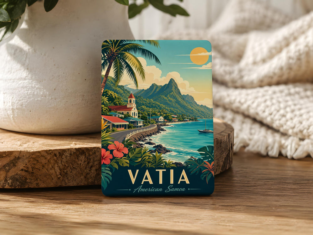 Vatia American Samoa Fridge Magnet, Vatia Village Souvenir Magnet, American Samoa Travel Gift, Island Destination Keepsake Magnet