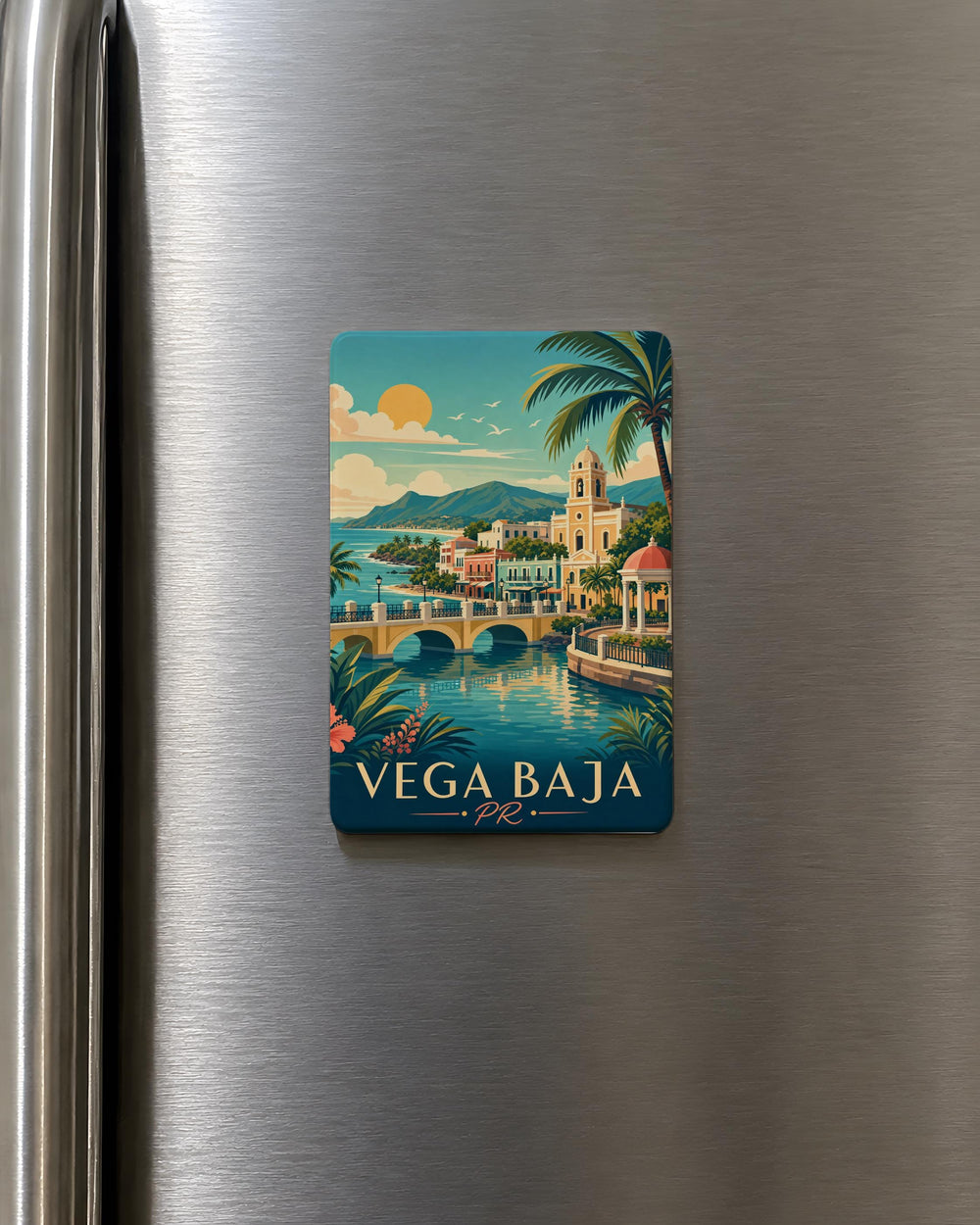 Vega Baja Puerto Rico Fridge Magnet, Vega Baja PR Souvenir Magnet, Puerto Rico Travel Gift, Caribbean Keepsake Magnet