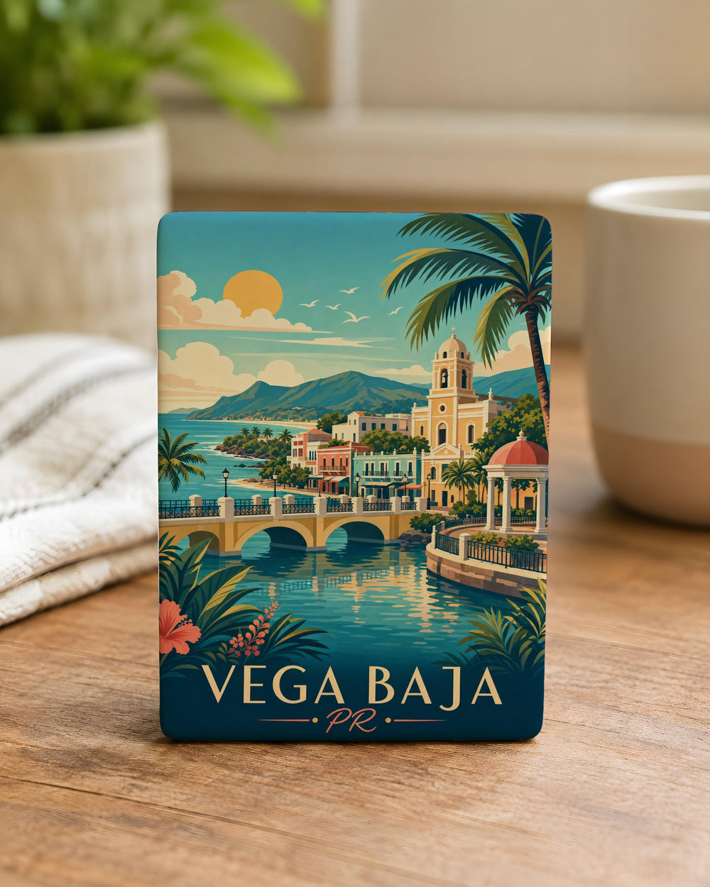 Vega Baja Puerto Rico Fridge Magnet, Vega Baja PR Souvenir Magnet, Puerto Rico Travel Gift, Caribbean Keepsake Magnet