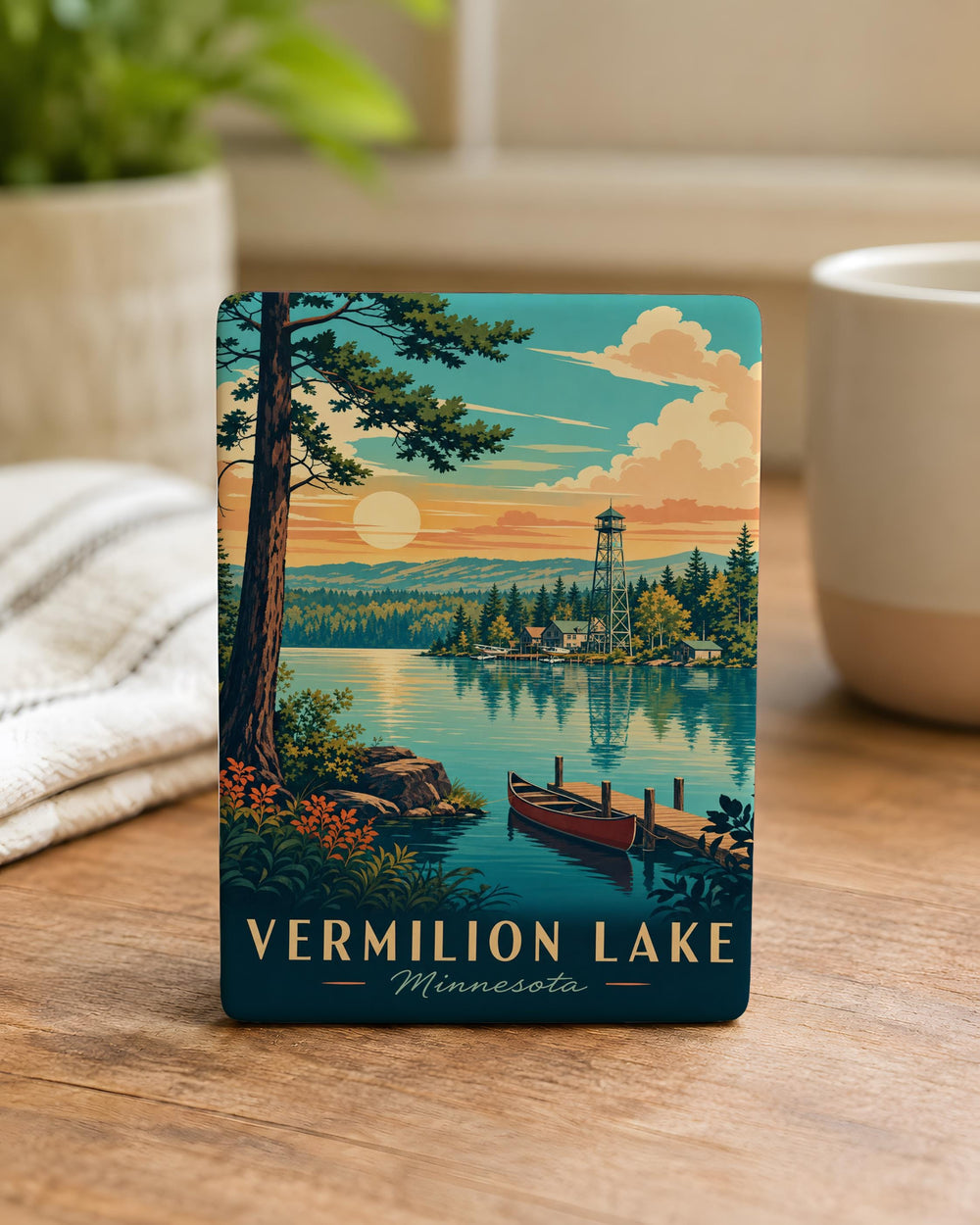 Vermilion Lake Minnesota Fridge Magnet, Northern Minnesota Lake Souvenir, Vacation Travel Keepsake Magnet, Cabin Lake Decor