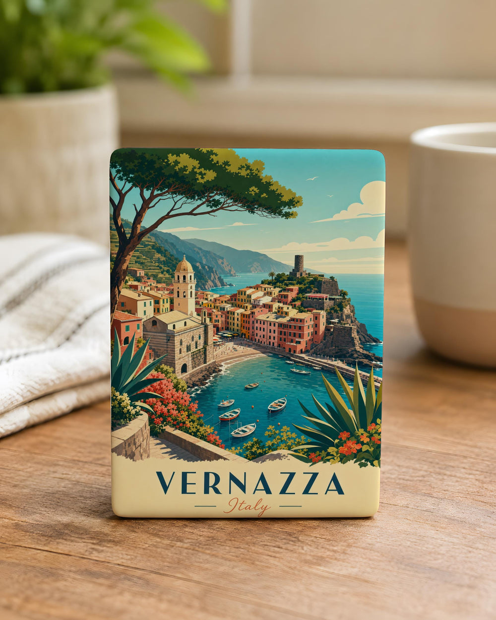 Vernazza Italy Fridge Magnet, Cinque Terre Coastal Village Souvenir Magnet, Italian Riviera Travel Gift, Vernazza Landmark Magnet