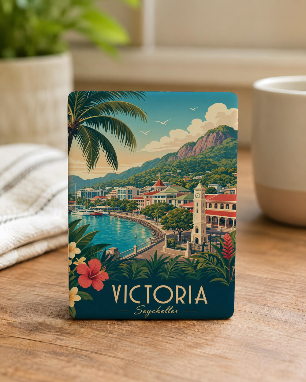 Victoria Seychelles Fridge Magnet, Victoria City Souvenir Magnet, Seychelles Travel Keepsake, Island Vacation Gift, Coastal Landmark Magnet