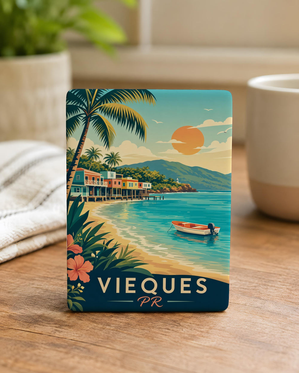 Vieques Puerto Rico Fridge Magnet, Vieques PR Souvenir Magnet, Caribbean Island Travel Keepsake, Puerto Rico Gift