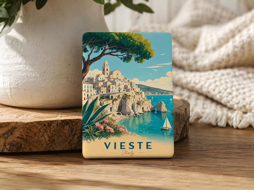 Vieste Italy Fridge Magnet, Vieste Puglia Souvenir Magnet, Gargano Peninsula Travel Gift, Italy Vacation Keepsake Magnet
