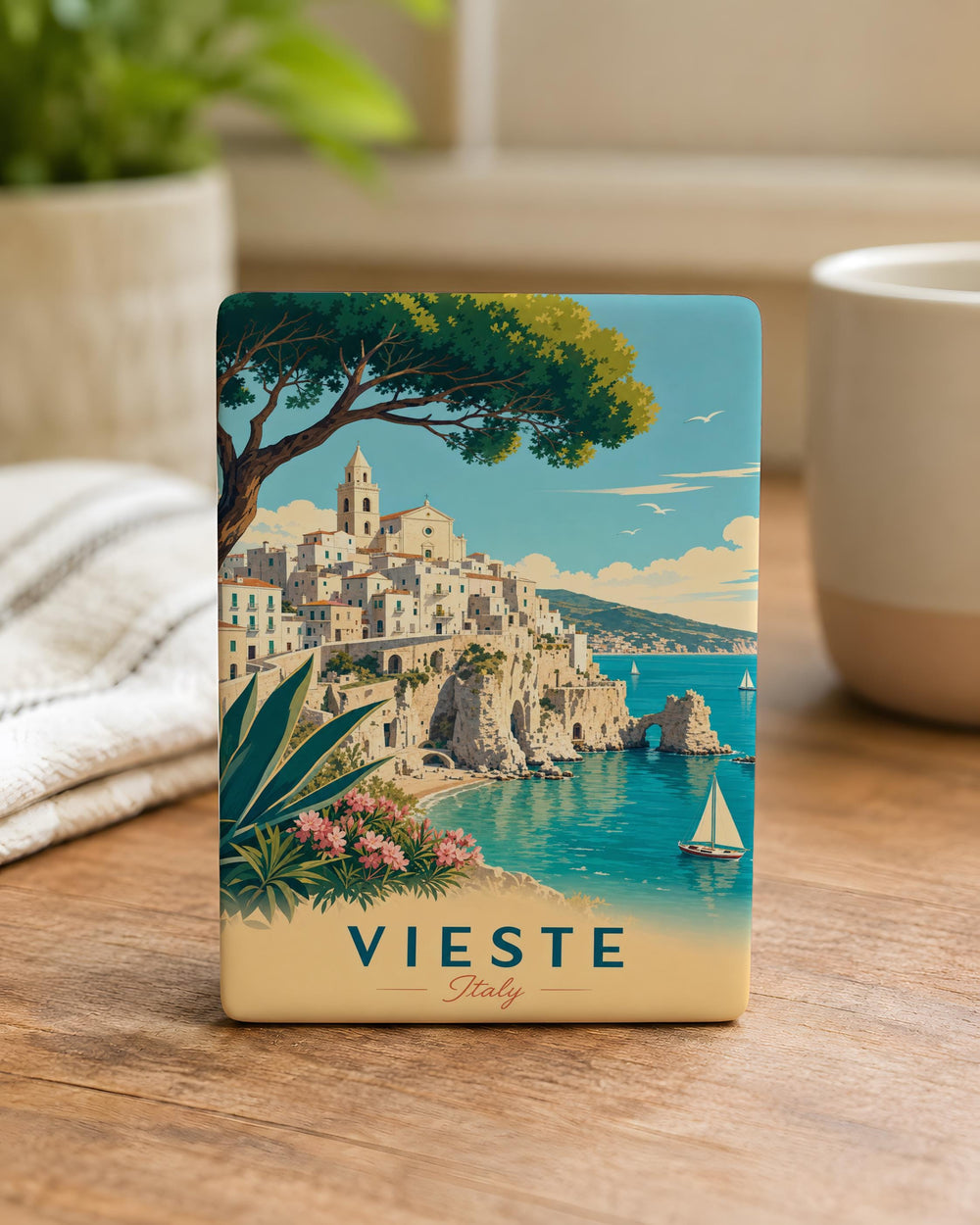 Vieste Italy Fridge Magnet, Vieste Puglia Souvenir Magnet, Gargano Peninsula Travel Gift, Italy Vacation Keepsake Magnet
